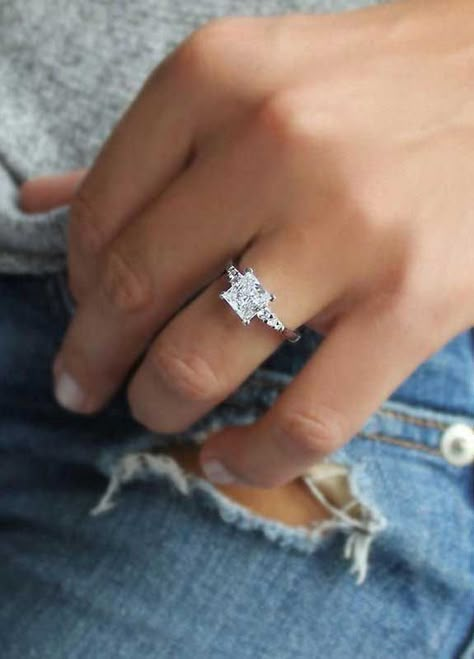 100 The most beautiful engagement rings you’ll want to own Princess Cut Engagement, Gorgeous Rings, Modern Engagement Rings, Beautiful Wedding Rings, Gorgeous Engagement Ring, Best Engagement Rings, Princess Cut Engagement Rings, Princess Cut Rings, Simple Engagement Rings