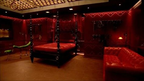 Red Room Ideas 50 Shades Of Grey, Red Room 50 Shades Diy, Red Playroom, Red Room 50 Shades, Gray Playroom, Dungeon Room, Grey Room, Grey Bedroom, Playroom Furniture