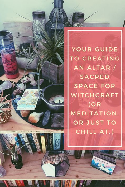 Pagan Alter Setup, Altar For Witchcraft, Alter Setup Witchcraft, Wiccan Alter Ideas, Witchcraft Alter Diy, Druid Altar Ideas, Making An Alter At Home, Crystal Altar Ideas Inspiration, Creating A Sacred Space