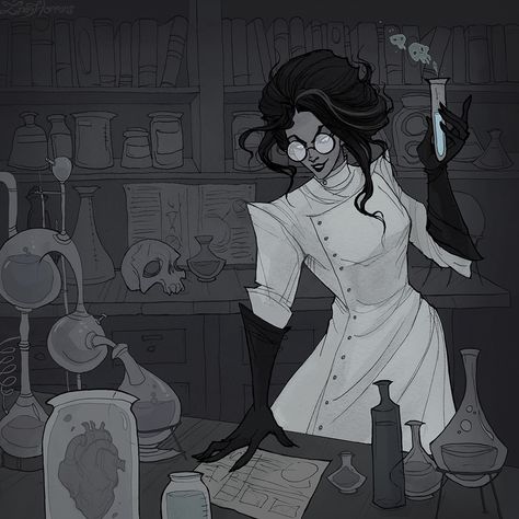 Iren Horrors on Twitter: "Happy #InternationalWomensDay sisters! 👩‍🔬⚗️💪🏻… " Ravenloft Art, Abigail Larson, Poses References, Mad Scientist, Gothic Art, Dieselpunk, Horror Art, Frankenstein, A Drawing