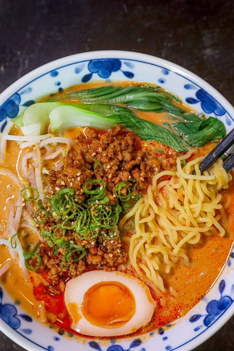 Tantanmen Ramen Recipe, Tantanmen Ramen, Ramen Easy, Ramen Ingredients, Easy Ramen, Seonkyoung Longest, Top Ramen, Homemade Ramen, Japanese Soup