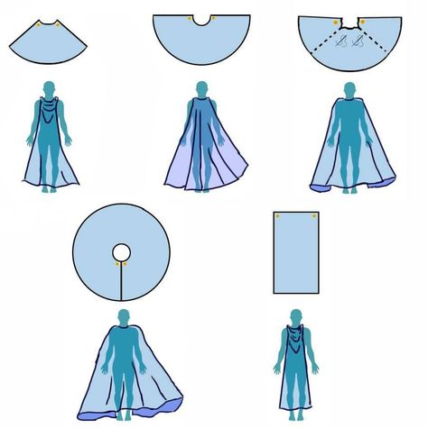 Cosplay Cape Pattern, Technoblade Cape Cosplay, How To Sew A Cloak With Hood, Cloak With Sleeves Pattern, Easy Cloak Diy, Free Sewing Patterns Cosplay, How To Sew A Cloak, Diy Cloak Pattern How To Make, Elven Cape Pattern