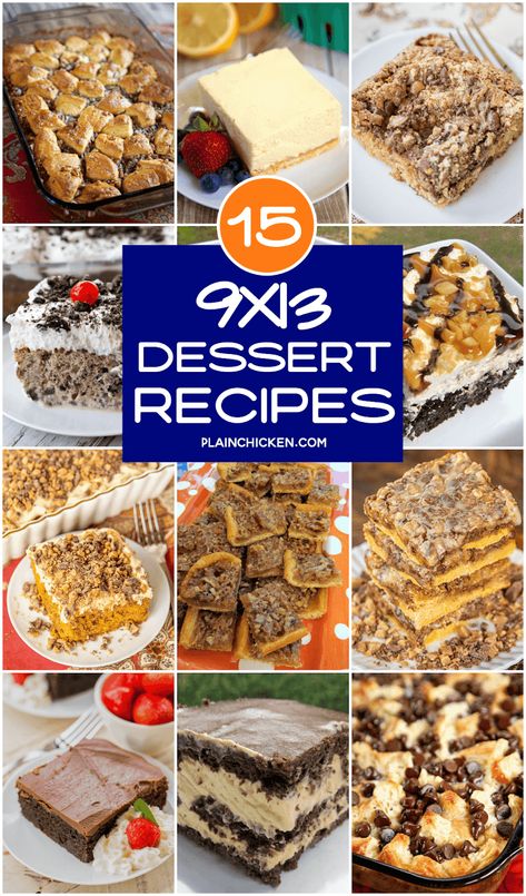 9x13 Dessert Recipes | Plain Chicken® Must Make Desserts, Easy Party Desserts For A Crowd, Most Popular Dessert Recipes, Copycat Recipes Desserts, Pan Desserts, Crockpot Dessert, Popular Desserts Recipes, Popular Dessert, Crockpot Dessert Recipes