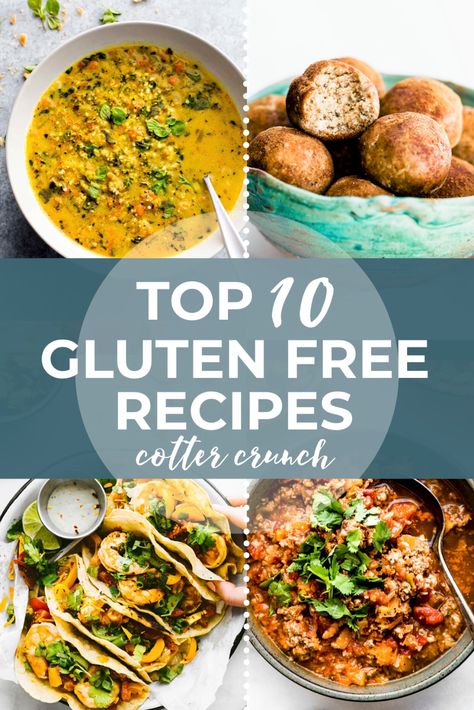 Here are my top 10 recipes of 2019! Find out what paleo, vegan, dairy free, and gluten free recipes were the most popular with, YOU, my Cotter Crunch readers! #glutenfree Healthy Dinner Recipes Gluten Free, Dinner Recipes Gluten Free, Gluten And Dairy Free Recipes, Gluten Free Lasagna, Gluten Free Meal Plan, Baked Veggies, Sweet Potato Chili, Gluten Free Living, Gluten Free Recipes For Dinner