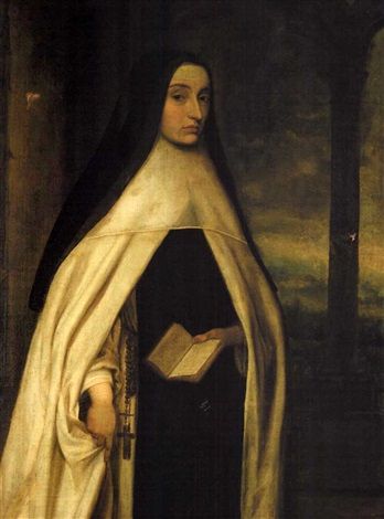 Self portrait as a Benedictine nun by Princess Louise Hollandine of Palatine Spell Kits, Saint Teresa Of Avila, Corpus Domini, Contemplative Prayer, Prince Rupert, St Teresa Of Avila, Teresa Of Avila, St Teresa, Saint Teresa