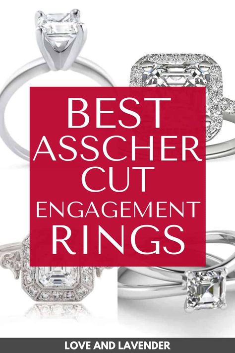 In this pin, we discuss why you might want to pop the question with an Asscher cut engagement ring. For that matter, if you’ve never heard of ‘Asscher cut,’ what is it? Plus, we highlight 20 beauties found while browsing our favorite online shops. Asscher Diamond Engagement Ring, Asscher Cut Engagement Ring, Different Engagement Rings, Asscher Cut Diamond Engagement Ring, Asscher Cut Diamond Ring, Asscher Engagement Ring, Asscher Cut Engagement Rings, Asscher Cut Ring, Gorgeous Wedding Rings