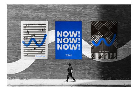 Wave. Brand Identity on Behance Employer Branding Campaign, River Time, Sign Board Design, Wave Poster, Water Branding, Billboard Design, Employer Branding, Event Branding, The Time Is Now