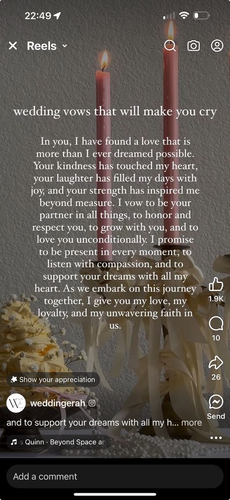 Real Wedding Vows To Husband, Highschool Sweethearts Wedding Vows, Wedding Vows To Step Son, Non Traditional Vows, Elopement Officiant Script, Norse Wedding Vows, Scottish Wedding Vows, Wedding Vow Ideas To Husband, Officiant Wedding Script Blended Family