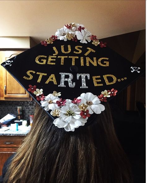 Radiologic Technology graduation cap! Could work for respiratory therapist too! Grad Cap Ideas Radiology, Xray Cap Decoration, Just Getting Started Graduation Cap, Radiology Grad Caps, Radiology Student Graduation Cap, Graduation Cap Designs Respiratory Therapy, Graduation Cap Designs Rad Tech, Graduation Cap Designs Xray Tech, Rad Tech Cap Ideas