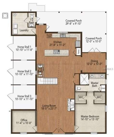 Horse Ranch Layout Dream Homes, Barndominium With Stables, Barndominium Floor Plans With Horse Stalls, Horse Stable Layout Floor Plans, Horse Ranch Floor Plans, Barndominium Ideas With Horse Stalls, Stables Floor Plan, Horse Ranch House Plans, Horse Barndominiums