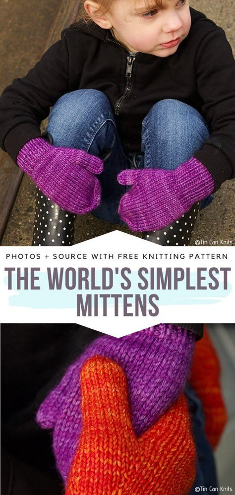 Knitting Projects Sweaters, Knitting Projects Free, Toddler Mittens, Knitting Mittens, Easy Knitting Patterns Free, Knitted Mittens Pattern, Kids Mittens, Easy Knitting Projects, Knitting Patterns Free Hats