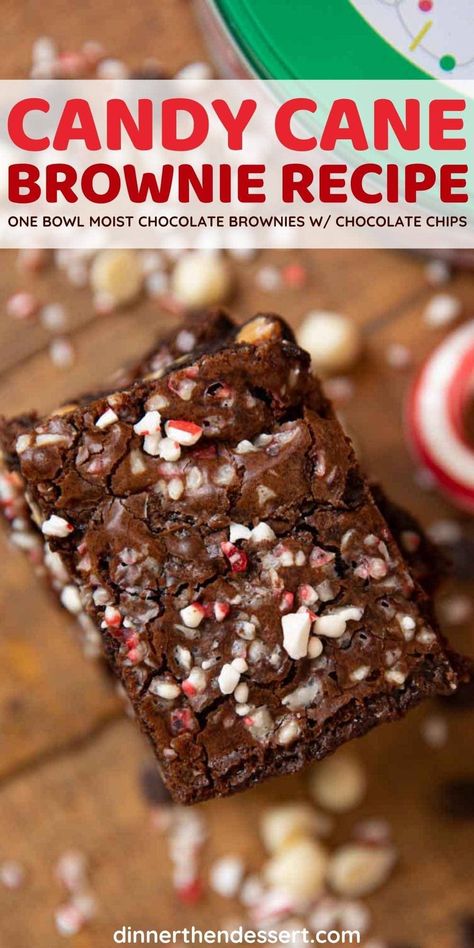 Brownie Mix Peppermint Brownies, Crushed Peppermint Candy Recipes, Peppermint Brownie Recipes, Christmas Peppermint Brownies, White Chocolate Peppermint Brownies, Peppermint Brownies Easy, Brownie Recipes Christmas, Crushed Candy Cane Recipes, Christmas Brownies Recipe