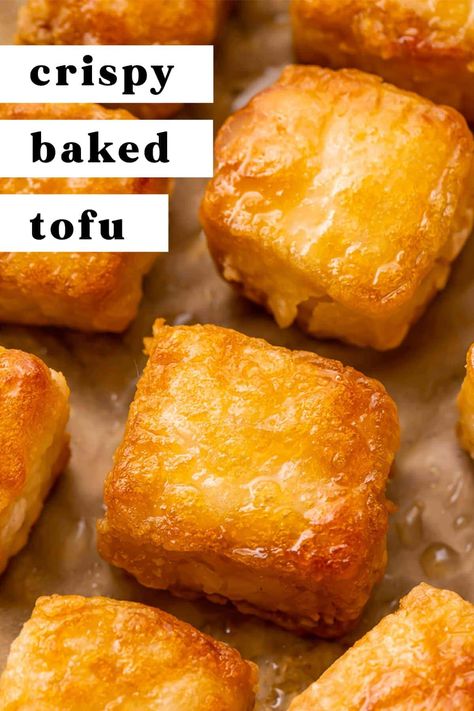 This is the BEST tofu recipe out there, if you want crispy, golden tofu that's full of flavor and easy to make. This crispy baked tofu creates a golden crust around quick marinated tofu cubes, and it's perfect for dipping or including in any recipe that uses tofu. Delicious. Best Tofu Recipes, Crispy Baked Tofu, Tofu Cubes, Best Tofu, Tofu Recipes Healthy, Tofu Recipes Easy, Tofu Recipes Vegan, Feeling Sluggish, Marinated Tofu