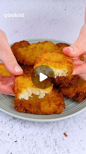 Cookist Wow on Instagram: "Super #crunchy and quick to prepare 🤤 The recipe to make the BEST #potato nuggets EVER 🙌❤️

👉INGREDIENTS
1 onion
4 potatoes
35g (1/4 cup) of cornstarch
Salt
Oil for frying

👉METHOD
1. Grate the onion and potatoes and transfer to the pan with oil. Fry for a few minutes until becomes soft. Remove from heat and transfer to the bowl.
2. In a bowl with potato and onion add the corn starch and salt and mix with a spatula to combine.
3. Take the mixture with the spoon and make a shape with the hands. Transfer to the cutting board and make the nuggets shape.
4. Transfer them to the pan with hot oil and fry until they are golden brown on both sides.
5. Serve them all together on a serving dish and dip in mayonnaise.

What sauce would you dip them into? 😋👇

#cookistw Fried Potatoes And Onions, Potato Nuggets, Potato Pancake, Potatoes And Onions, Cookist Wow, Recipes Easy Quick, Potato Recipes Side Dishes, Potato Pancakes, The Onion