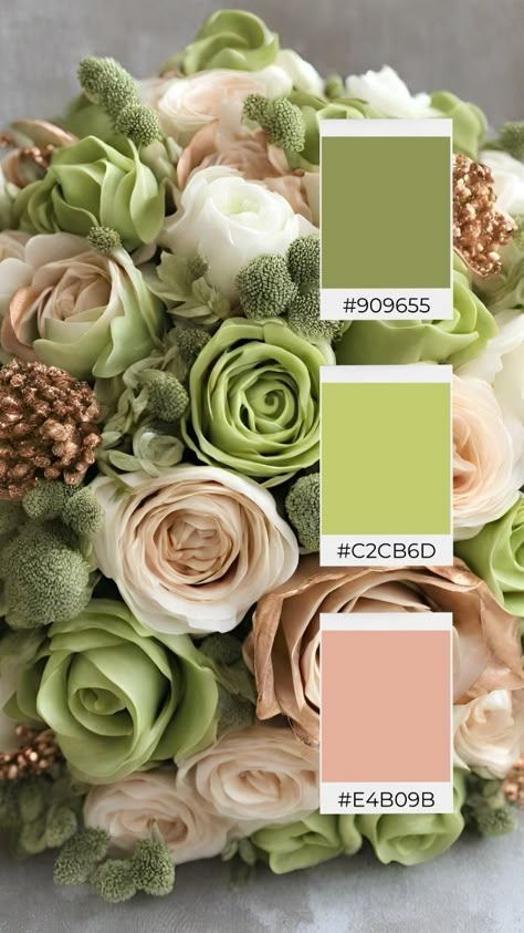 Color Palette Fall Wedding, Wedding Color Palette Fall, Green Wedding Color Palette, Wedding Color Ideas Fall, Summer Wedding Color Palette, Color Palette Fall, Spring Wedding Color Ideas, Wedding Colors Unique, Winter Wedding Color Ideas