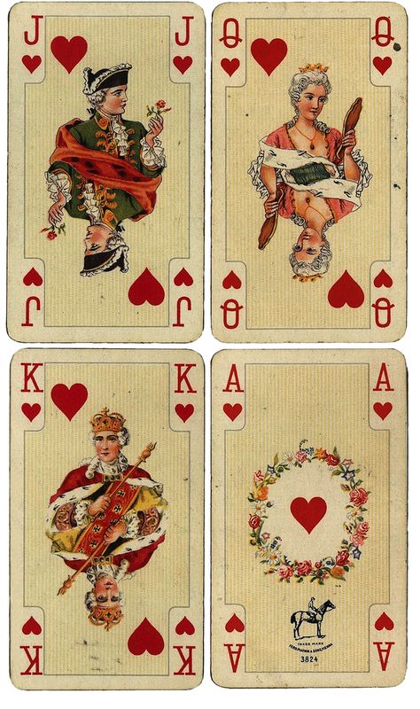 Wings of Whimsy: Antique French Playing Cards - Hearts - free for personal use #ephemera #printable #vintage Stary Papier, Images Victoriennes, French Things, Playing Cards Art, Printable Collage Sheet, Free Vintage Printables, Vintage Playing Cards, Heart To Heart, Google Play Gift Card