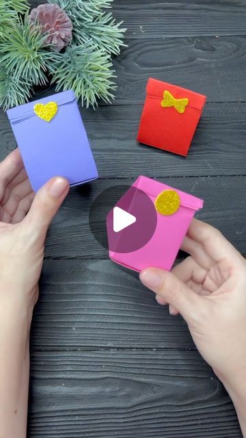 Origami Studio DIY 💥 Paper Craft Tutorials 🇺🇦🇨🇦 on Instagram: "How to make Gift Box #papercraft #giftideas #giftbox #surprise #foryou" How To Make Box Of Paper, How To Make A Gift Box Diy Simple, Cute Paper Gift Box Diy, Fold Box Paper, Diy Paper Packaging Ideas, Gift Paper Wrapping Ideas, How To Make A Paper Bag Diy, Diy Box Making, Origami Paper Box Diy