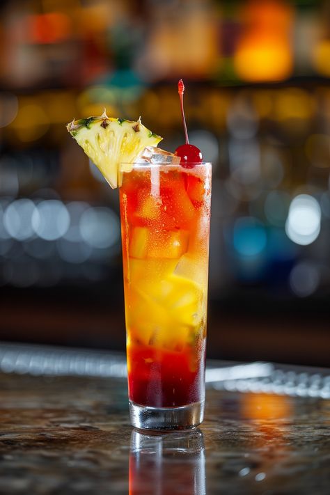 Indulge in the tropical flavors of this tangy, refreshing Caribbean punch. Rum Swizzle Recipe, Caribbean Punch, Mocktails Recipes, Rum Swizzle, Punch Cocktails, Food Platter, Light Appetizers, Classic Cocktail Recipes, Light Rum