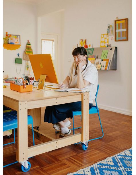 Soundproofing Office Space, Art Studio Inspo Small Spaces, Ikea Workbench Hack, Graphic Design Studio Workspaces, Artist Desk Ideas, Artist Desk Workspaces, Work Station Ideas Home, Home Creative Studio, Home Office Studio Creative Workspace