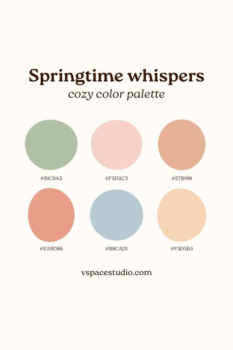 Light Colour Pallete, Early Spring Color Palette, Gentle Color Palette, Cute Color Schemes Colour Palettes, Cozy Color Pallete, Light Colors Palette, Colors Pallets Design, Soft Colors Palette, Positive Color Palette