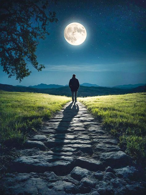 Alone Boy Walking In Midnight Full Moon#pikbest##Photo Alone Images, Full Moon Photos, Moon Photo, Boy Walking, Moon Walk, Moon Images, Nice Pic, Moon Photos, Walk Alone