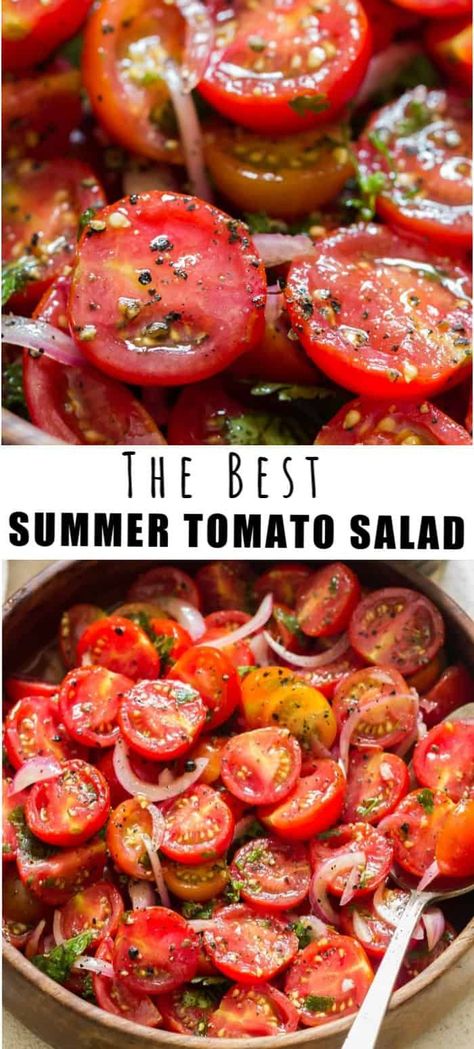 Tomato Parmesan Salad, Tomatoes Recipes Fresh, Tomato Salad Ideas, Cherry Tomato Salad Recipes, Cherry Tomatoes Recipes Salad, Cherry Tomatoes Recipes, Cocktail Tomatoes, Marinated Cherry Tomatoes, Tomato Onion Salad