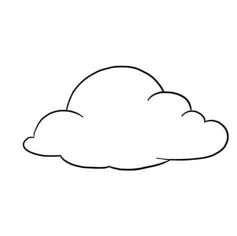 Clouds Cute Drawing, Cloud Drawing Easy, Clouds Doodle, Cloud Simple Drawing, Cloud Doodles Simple, Drawing Of Clouds, Doodle Clouds, Simple Cloud Drawing, Cloud Outline Tattoo