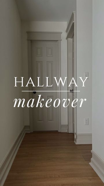 T Shaped Hallway, Hallway With Door At The End, Studio Mcgee Hallway, 2nd Floor Hallway Ideas, Small Dark Hallway, Hallway Trim Ideas, Inspiring Hallways, Big Hallway Ideas, Upstairs Hallway Decorating