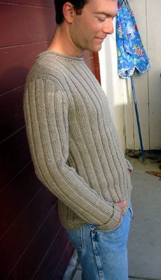 I agreed with this knitter, finding a pattern your man would enjoy wearing for ever. I wanted to do fancy stitches and color changes but OH NO simple is what he wants..this sweater fits the bill for the man in your life! Knitting Patterns For Men, Mens Knit Sweater Pattern, Knit For Men, Knitting For Men, Knit Sweater Pattern, Mens Knit Sweater, Mens Knit, Mens Sweaters, Sweater Patterns