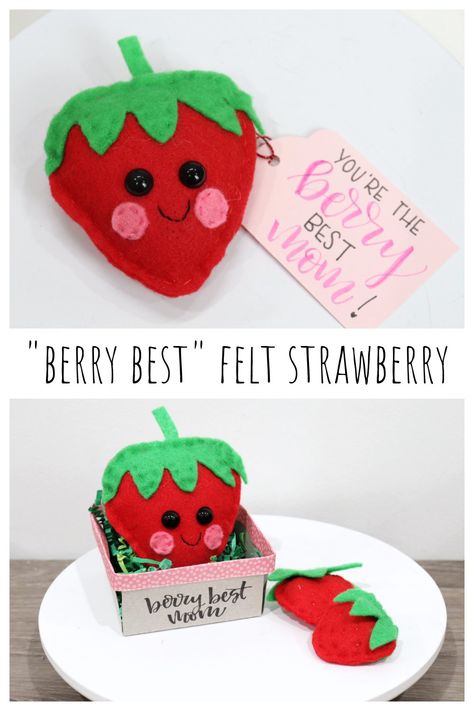 Strawberry Felt Pattern, Felt Strawberry Pattern, Felt Strawberry, Strawberry Crafts, Felt Advent Calendar, Pen Toppers, Strawberry Gifts, Scissors Crafts, Hand Lettering Practice