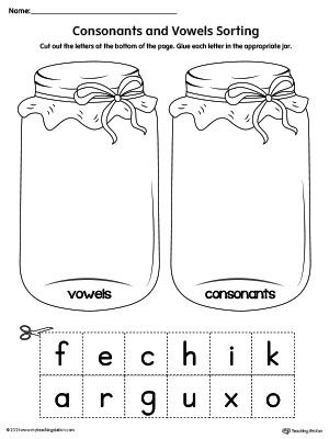 Uppercase And Lowercase Worksheet, Letter Sorting Preschool Free Printable, Uppercase And Lowercase Letters Activity, Jar Worksheet, Vowels Kindergarten, Vowels And Consonants, Letter Sorting, Free Printable Alphabet Worksheets, Concepts Of Print