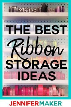 Organize your craft ribbon with these DIY ribbon storage ideas and organization hacks! Lots of DIY racks, rods, frames, shelves, boxes, bins, drawers, and containers to keep your craft room neat and organized. #diy #craftprojects #craftroom Ribbon Storage Ideas, Diy Ribbon Storage, Craft Ribbon Storage, Craft Room Organization Diy, Diy Rack, Jennifer Maker, Ribbon Holders, Ribbon Organization, Small Craft Rooms