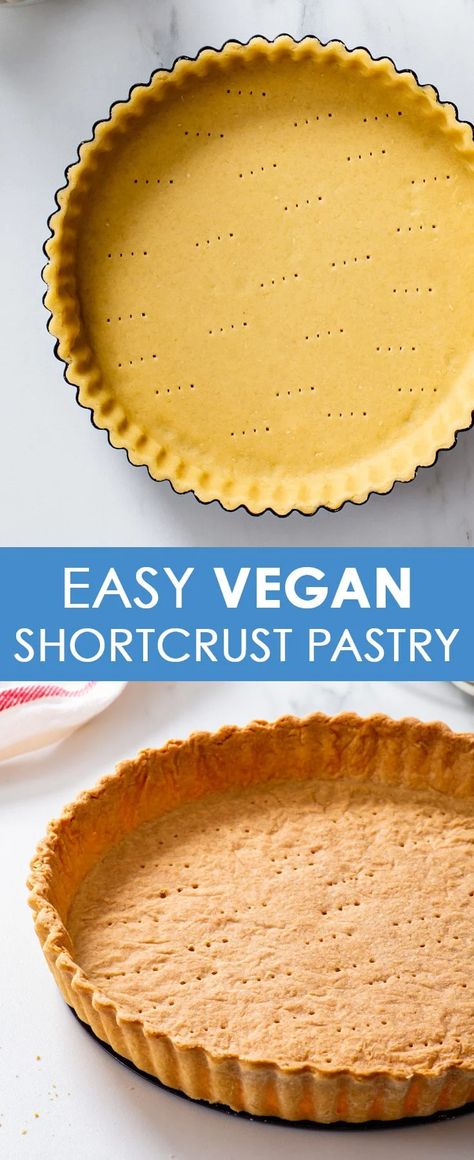 Vegan Gluten Free Tart Crust, Shortbread Tart Crust Recipe, Vegan Tart Crust, Pastry Tart Recipes, Easy Vegan Pie, Vegan Bakewell Tart, Gluten Free Tart Crust, Dessert Recipes Dairy Free, Tart Shells Recipe