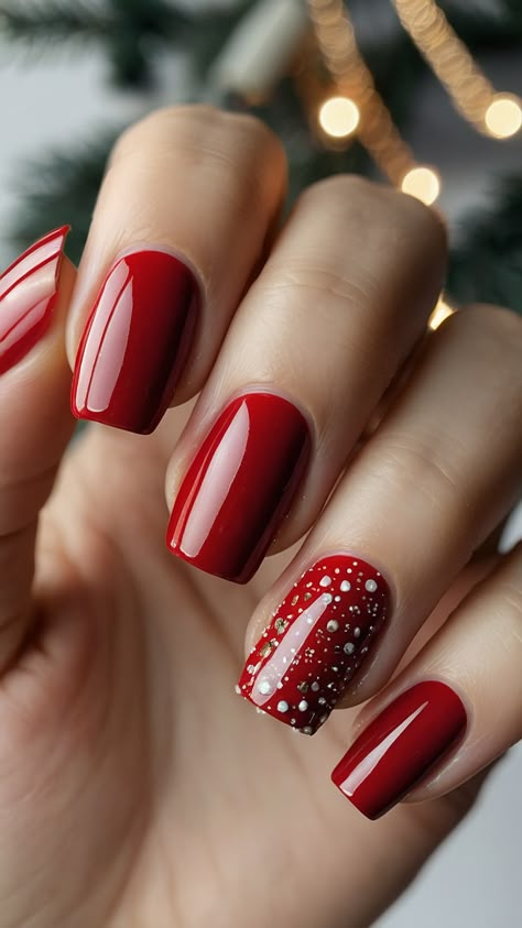 Get ready to embrace the holiday spirit with stunning red Christmas nails In our latest blog post discover a collection of winter-inspired nail designs that are perfect for the festive season From bold dark colors to simple yet elegant styles we explore various options including cherry shades golden accents and beautiful art designs Whether you prefer acrylic short nails or want to try out some sparkly designs our guide has something for everyone Elevate your nail game this w Cherry Red Christmas Nails, Sparkly Red Christmas Nails, Red Sparkly Christmas Nails, Red Sparkly Nails, Sparkly Christmas Nails, Red Christmas Nail, Acrylic Short Nails, Christmas Nail Ideas, Red Christmas Nails