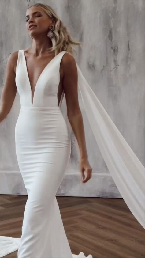 [Ad] 32 Elegant Wedding Dresses Tricks This Fall To Copy #dreamwedding Wedding Dresses Low V Neck, Plain White Wedding Gown, Classic Wedding Dress Mermaid, Sheath V Neck Wedding Dress, Elegant Wedding Dress V Neck, Wedding Dresses Sleek Elegant, Low Neck Wedding Dress, Plain Classy Wedding Dresses, Wedding Dresses Simple V Neck