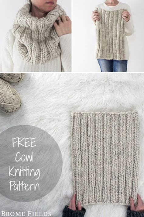 Knit Cowl Pattern Free, Modern Knitting Patterns, Knitted Cowl, Beginner Knitting Pattern, Cowl Knitting, Cowl Knitting Pattern, Learn How To Knit, Cowl Pattern, Scarf Knitting Patterns