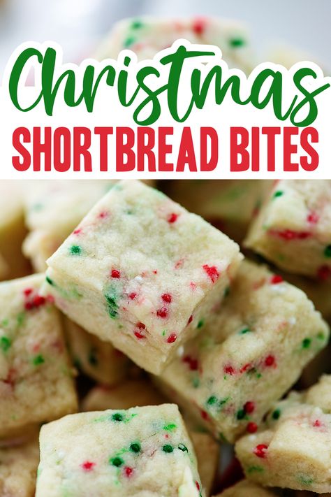 These 5 ingredient Christmas Shortbread Bites are an easy holiday treat in bite-sized squares for optimal snacking! They're perfect for Christmas parties or gifting to friends and family. Shortbread Bites, Brined Turkey, Shortbread Cookies Christmas, Chocolate Chip Shortbread Cookies, Easy Holiday Treats, Recipe Cookies, Christmas Shortbread, Shortbread Bars, Baked Treats