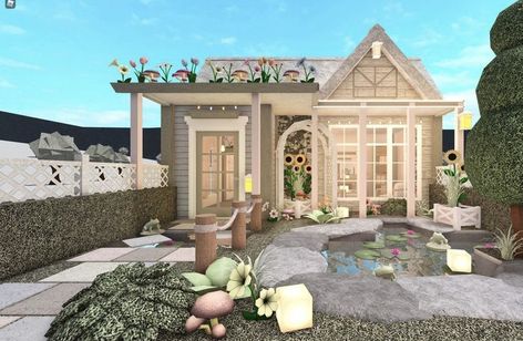 Cottagecore Bloxburg House, Modern Scandinavian House, Cottage Core Bloxburg House, Bloxburg Cottage, Winter House Exterior, Bloxburg House Ideas 1 Story, Bloxburg House Ideas Layout, Bloxburg House Ideas 2 Floor, Small Cottage Homes