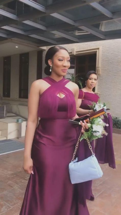 Bridesmaid Dresses African, Bridal Maid Dress, Plum Bridesmaid, Braidsmaid Dresses, Fancy Gown, Latest Bridesmaid Dresses, Lace Dress Classy, African Bridal Dress, African Bridesmaid Dresses