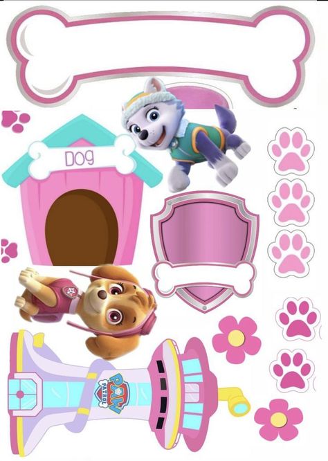 Paw Patrol Sky Cake Topper Printable, Skye Paw Patrol Cake Topper Printable, Sky Patrol Cake, Sky Paw Patrol Cake Topper, Everest Cake Paw Patrol, Paw Patrol Cake Topper Printable, Sky And Everest Birthday Party, Sky Cake Paw Patrol, Skye Paw Patrol Cake Topper