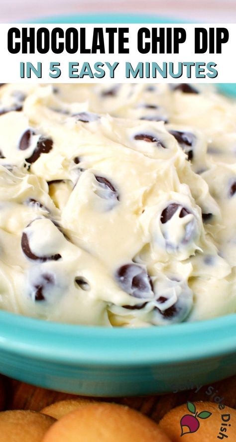 Chocolate Chip Dip Recipe, Chip Dip Recipe, Easy Dessert Dips, Chocolate Chip Dip, Chip Dip Recipes, Salty Side Dish, Dessert Dip Recipes, Desserts With Chocolate Chips, Rich Cheesecake