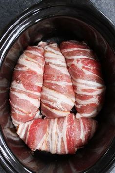 Chicken Breast Slow Cooker, Slow Cooker Bacon, Easy Meals For Families, Meals For Families, Pot Recipes Healthy, Pot Recipes Easy, Thick Cut Bacon, Simple Family Meals, Crockpot Recipes Beef