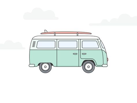 Going surfing... Mesin Tik, Van Drawing, Surf Drawing, Beetle Drawing, Bus Drawing, Vans Vintage, Van Vw, Bus Art, Vw Art