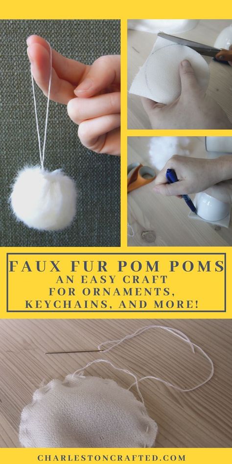 How to make a fur ball pom pom ornament Pom Pom Crafts To Sell, Fabric Pom Poms, Pom Pom Ideas, Make Pom Poms, Large Pom Poms, Art Ornaments, Pom Pom Crafts, Gift Toppers, Faux Fur Fabric