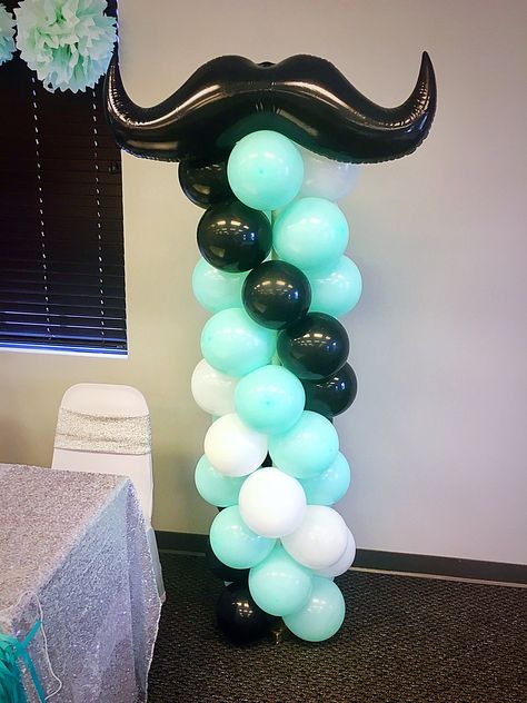 Mustache Birthday Party, Mustache Birthday, Baby Shawer, Birthday Party Balloon, Balloon Columns, Party Balloons, 1st Birthday Parties, Hanukkah Wreath, Kids Party