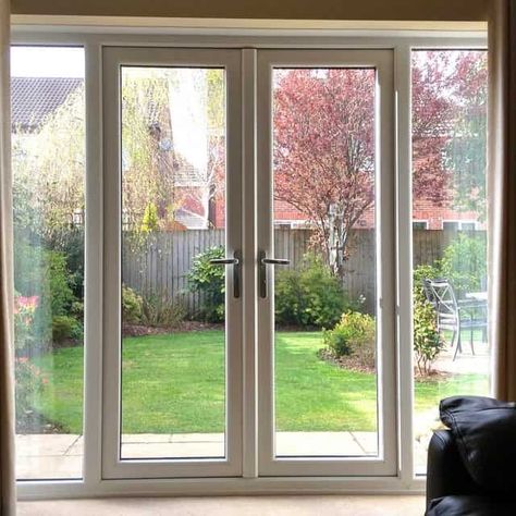 Window To French Doors Before And After, Sunroom With French Doors, French Doors To Front Porch, Patio Door With Side Windows, French Doors To Back Patio, French Doors To Patio, French Patio Doors, Back Door Ideas, French Doors With Side Windows