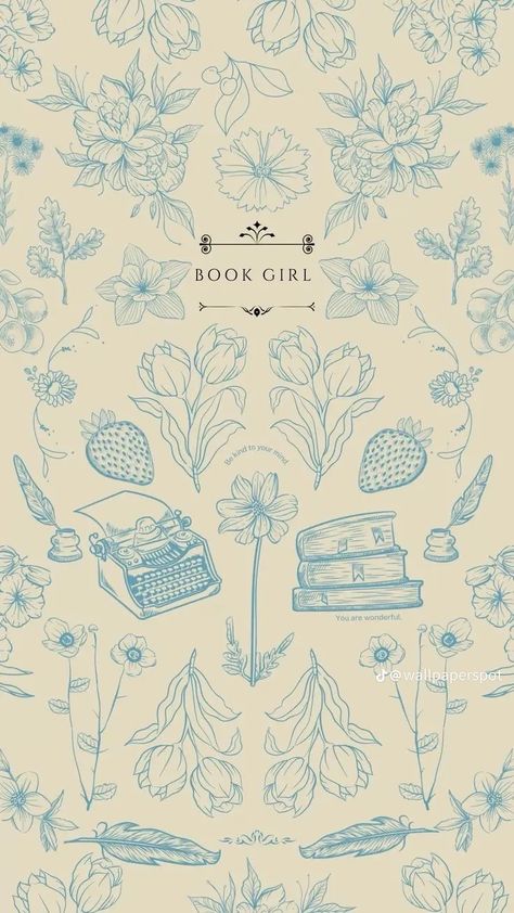 Book Girl Wallpaper, Wallpaper Book Lover, Book Lover Aesthetic Wallpaper, Simple Flowers Wallpaper, Basic Homescreen, Phone Preppy, Reading Wallpaper, Desktop Aesthetic, Book Background