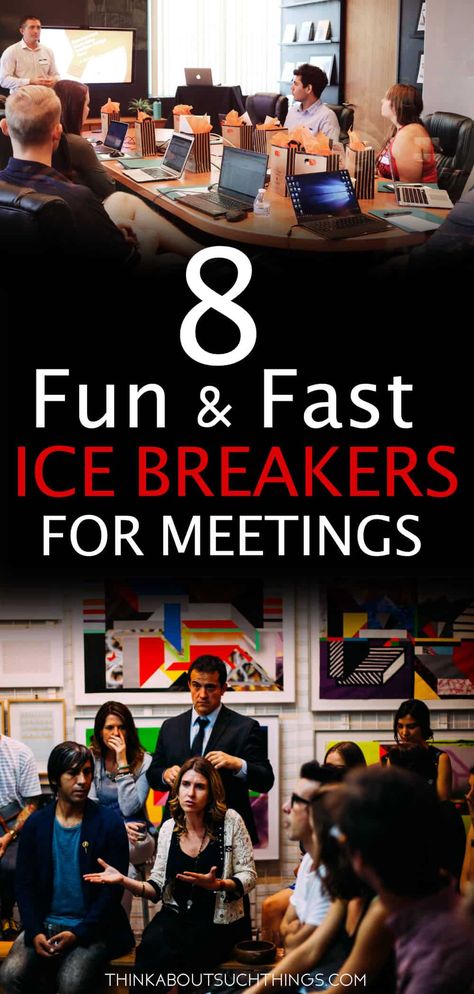 These super quick ice breakers for meetings are a great way to get your group energized and ready. Great for work, ministry, and classroom settings. Also, these meeting ice breakers need little no materials. Great for adults and teens. #teambuilding #leadership #churchministry #icebreakers #meeting #business Team Meeting Ice Breakers, Quick Ice Breakers, Team Ice Breakers, Meeting Ice Breakers, Adult Ice Breakers, Games To Play On Zoom, Ice Breakers For Work, Ice Breaker Games For Adults, Group Ice Breakers