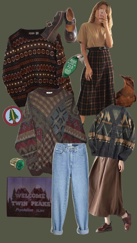 Twin Peaks Inspired Fashion, Twin Peaks Aesthetic, Cottage Dark, Twin Peaks Fashion, Twin Peaks Inspired, Aesthetics Outfits, Fashion Souls, Tumblr Style, Travel Fits