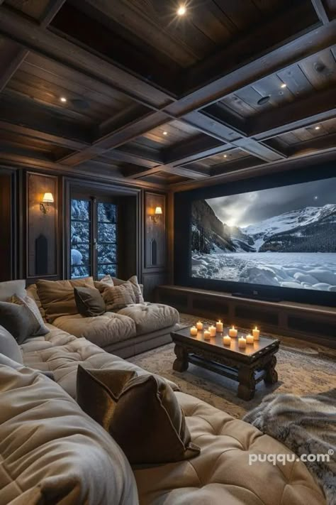 Cozy Theatre Room, Small Theater Room, Home Theater Room Design, Theater Room Design, Home Theater Room, Home Cinema Room, Theater Rooms, At Home Movie Theater, Retirement House